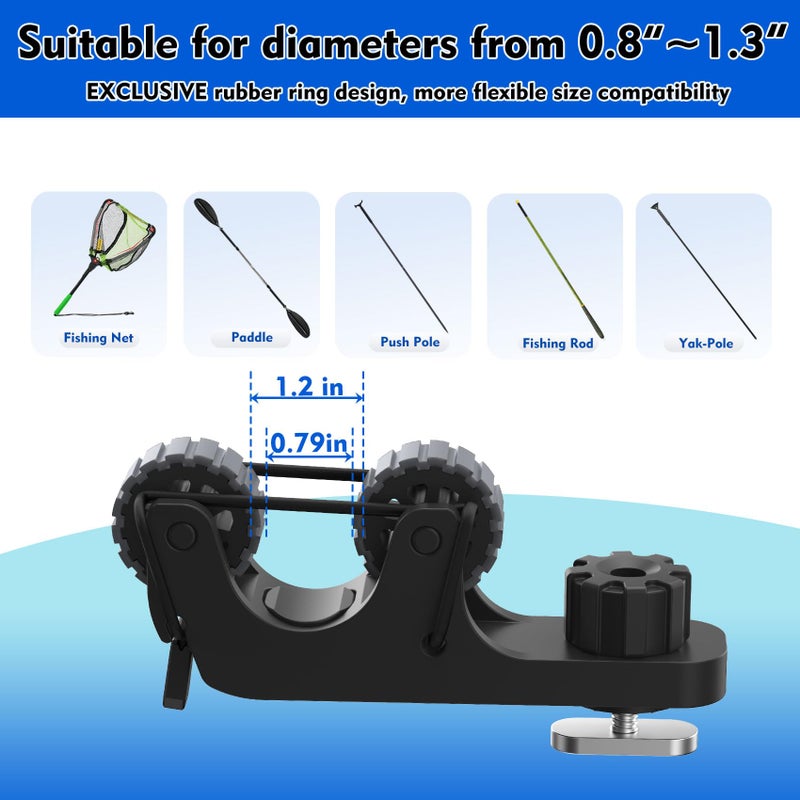 EDSRDPLT 1006 2 PCS Adjustable Kayak Paddle Holder Track Mount Fits Various Shaft Diameters -Universal Rail Mount for Paddle  Fishing Rod  Net - Kayak Accessories for Fishing & Touring - Image 3